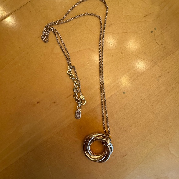 Gold Interlocking Rings Necklace - Picture 2 of 3